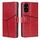 Per Honor 200 Pro 5G Custodia in pelle con cuciture geometriche (rosso)