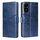 Per Honor 200 Pro 5G Custodia in pelle con cuciture geometriche (blu)