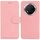 Custodia per telefono in pelle flip color puro per Honor X9c (rosa)