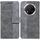 Custodia per telefono in pelle goffrata geometrica per Honor X9c (grigio)