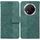 Custodia per telefono in pelle goffrata geometrica per Honor X9c (verde)