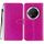 Custodia in pelle flip glitterata per Honor X9c 5G (rosso rosa)