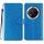Custodia per telefono in pelle flip glitterata per Honor X9c 5G (blu)
