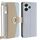 Per Redmi 13 4G Custodia a tracolla in pelle con texture Litchi (blu)
