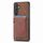 Per Samsung Galaxy S25+ 5G Custodia in pelle con texture denim e slot per schede (marrone) Per Samsung Galaxy S25+ 5G Custodia in pelle con texture denim e slot per schede (marrone)