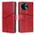 Per vivo Y38 5G / T3x Custodia per telefono in pelle con cuciture geometriche globali (rosso)