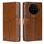 Per vivo X100s Custodia per telefono in pelle con cuciture geometriche (marrone chiaro) Per vivo X100s Custodia per telefono in pelle con cuciture geometriche (marrone chiaro)
