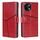 Per vivo Y28 4G Custodia in pelle con cuciture geometriche (rosso)