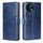 Per vivo Y28 4G Custodia in pelle con cuciture geometriche (blu)