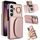 Per Samsung Galaxy S25 5G Custodia per telefono con anello e porta carte, effetto pelle (oro rosa) Per Samsung Galaxy S25 5G Custodia per telefono con anello e porta carte, effetto pelle (oro rosa)