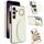 Per Samsung Galaxy S25 5G Custodia per telefono con supporto ad anello e carte di credito (bianca) Per Samsung Galaxy S25 5G Custodia per telefono con supporto ad anello e carte di credito (bianca)