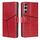 Per Sony Xperia 1 VI Custodia in pelle con cuciture geometriche (rosso)