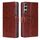 Per Sony Xperia 1 VI Custodia in pelle con cuciture geometriche (marrone scuro) Per Sony Xperia 1 VI Custodia in pelle con cuciture geometriche (marrone scuro)