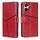 Per Redmi 13 4G Custodia per telefono in pelle con cuciture geometriche (rosso) Per Redmi 13 4G Custodia per telefono in pelle con cuciture geometriche (rosso)