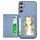 Per Samsung Galaxy S25 Ultra 5G Custodia per telefono con blocco RFID in fibra di carbonio con porta carte magnetico (blu) Per Samsung Galaxy S25 Ultra 5G Custodia per telefono con blocco RFID in fibra di carbonio con porta carte magnetico (blu)