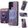 Per Samsung Galaxy S24 Ultra 5G Retro Custodia in pelle con supporto magnetico divisibile (viola)