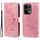 Per OPPO Reno13 Global Custodia in pelle con stampa a fiori a sette petali (oro rosa)