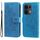 Per OPPO Reno13 Pro Custodia per telefono in pelle con stampa a sette petali di fiori (blu)