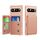 Per Google Pixel 9 / 9 Pro Custodia per telefono in pelle con supporto per carte di credito orizzontale a ribalta (oro rosa)