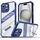 Per iPhone 15 Plus Plating Holder PC Hybrid TPU Custodia per telefono (blu navy) Per iPhone 15 Plus Plating Holder PC Hybrid TPU Custodia per telefono (blu navy)