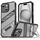 Per iPhone 15 Plus Plating Holder PC Hybrid TPU Custodia per telefono (grigio nero) Per iPhone 15 Plus Plating Holder PC Hybrid TPU Custodia per telefono (grigio nero)