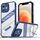 Per iPhone 12 Plating Holder PC Hybrid TPU Custodia per telefono (blu navy) Per iPhone 12 Plating Holder PC Hybrid TPU Custodia per telefono (blu navy)