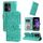 Per OPPO Reno13 Custodia per telefono in pelle con stampa girasole globale (verde)
