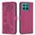 Per Honor X8c 4G Custodia per telefono in pelle goffrata a quattro foglie (rosso rosa)