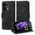 Per OPPO Reno13 Global Embossed Rhombus Starry Custodia in pelle per telefono (nero)