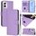 Per vivo Y29S 5G / Y04 5G Custodia per telefono in pelle tinta unita con cordino Global Skin Feel (viola lavanda)