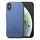 Per iPhone X / XS Custodia per telefono in pelle con retro in tessuto Twill (blu) Per iPhone X / XS Custodia per telefono in pelle con retro in tessuto Twill (blu)