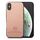 Per iPhone X / XS Custodia per telefono in pelle con retro in tessuto Twill (rosa) Per iPhone X / XS Custodia per telefono in pelle con retro in tessuto Twill (rosa)