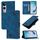Custodia in pelle goffrata effetto pelle per Honor 400 Lite (blu)