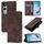 Custodia in pelle goffrata effetto pelle per Honor 400 Lite (marrone)