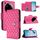 Per Xiaomi 15 Ultra Rhombic Texture Flip Custodia in Pelle con Cordino (Rosso Rosa) Per Xiaomi 15 Ultra Rhombic Texture Flip Custodia in Pelle con Cordino (Rosso Rosa)