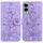 Per Samsung Galaxy S25 Edge 5G Custodia per telefono in pelle goffrata Lily (viola)