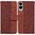 Per Samsung Galaxy S25 Edge 5G Custodia per telefono in pelle con motivo geometrico in rilievo (marrone) Per Samsung Galaxy S25 Edge 5G Custodia per telefono in pelle con motivo geometrico in rilievo (marrone)