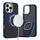 Per iPhone 16 Pro Custodia per telefono MagSafe Dual-Color Skin Feel (Nero Blu) Per iPhone 16 Pro Custodia per telefono MagSafe Dual-Color Skin Feel (Nero Blu)