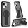 Per iPhone 15 Custodia per telefono con cinturino in pelle opaca MagSafe (nero) Per iPhone 15 Custodia per telefono con cinturino in pelle opaca MagSafe (nero)