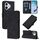 Custodia a tracolla in pelle con stampa 3D per Honor 400 Lite (nera)
