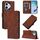 Custodia a tracolla in pelle con stampa 3D per Honor 400 Lite (marrone)