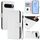 Per Google Pixel 10 Pro XL Custodia per telefono in pelle tinta unita con cordino (bianco)