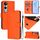 Per vivo V50 Lite 5G Custodia in pelle tinta unita con cordino (arancione) Per vivo V50 Lite 5G Custodia in pelle tinta unita con cordino (arancione)