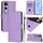 Per vivo V50 Lite 5G Custodia in pelle tinta unita con cordino (viola lavanda) Per vivo V50 Lite 5G Custodia in pelle tinta unita con cordino (viola lavanda)