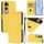 Per vivo V50 Lite 5G Custodia in pelle tinta unita con cordino (giallo limone) Per vivo V50 Lite 5G Custodia in pelle tinta unita con cordino (giallo limone)