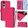 Per vivo V50 Lite 5G Custodia in pelle tinta unita con cordino (rosso rosa) Per vivo V50 Lite 5G Custodia in pelle tinta unita con cordino (rosso rosa)