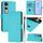 Per vivo V50 Lite 5G Custodia in pelle tinta unita con cordino (Lake Blue) Per vivo V50 Lite 5G Custodia in pelle tinta unita con cordino (Lake Blue)