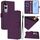 Per vivo V50 Lite 5G Custodia in pelle tinta unita con cordino (viola)