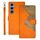 Per Samsung Galaxy S25+ 5G idewei Custodia per telefono in pelle con cuciture bicolore (arancione) Per Samsung Galaxy S25+ 5G idewei Custodia per telefono in pelle con cuciture bicolore (arancione)