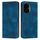 Custodia in pelle per telefono Honor 300 Dream Triangle con cordino (blu)